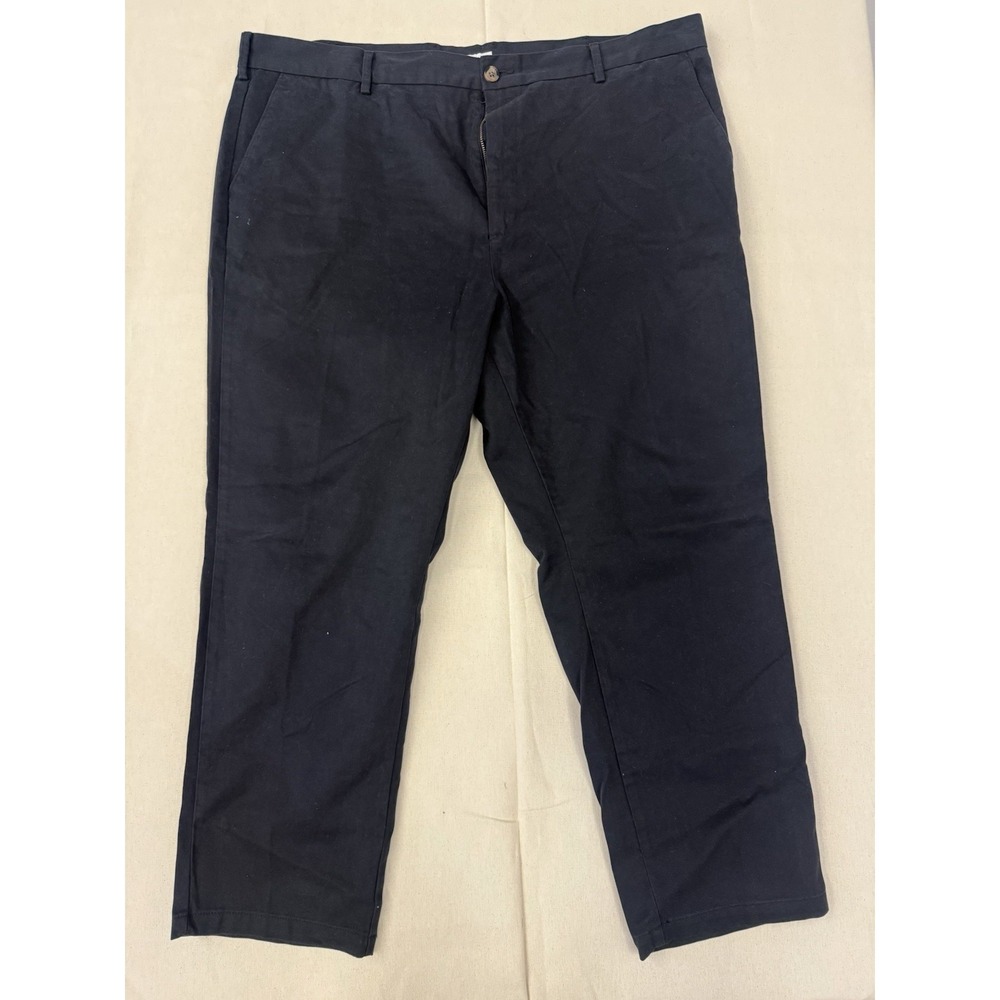 Amazon Essentials Mens Dress Pants 42x28 Navy Blue Flat Front Casual Chino"
